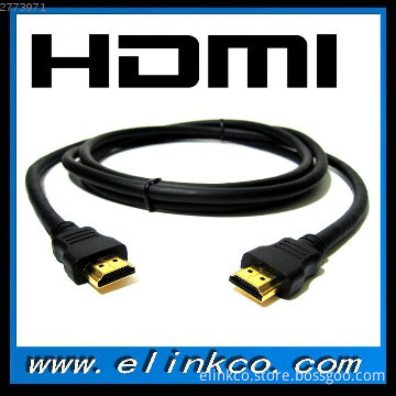Black gold plug hdmi cable for HDTV Xbox PS3 supporting 3d 1080p ether